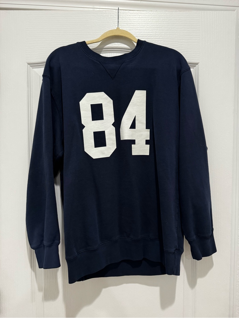Brandy Melville Navy Blue Crewneck Sweatshirt with White '84' Graphic